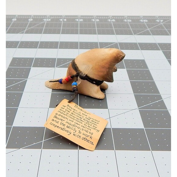 Fetish Rustic Beaver Offering Signed OC 3 inch Southwest Decor - Picture 1 of 10